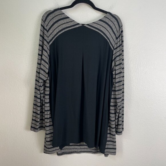 J Jill Wearever Collection Womens Plus 2X Striped Long Sleeve Tunic Top Stretch - Picture 6 of 8